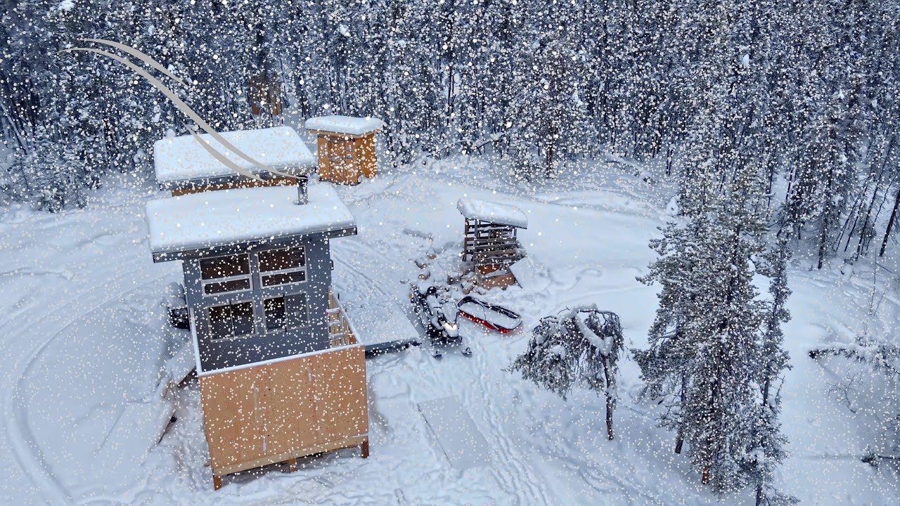 Blinding Snow. Cabin Construction Confusion