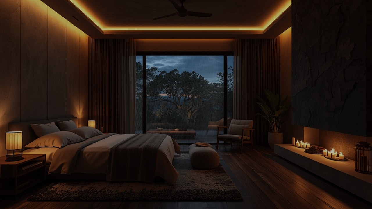 Heavy Rain and Thunder Sounds for Sleep | Cozy Bedroom Ambience 🌧️ 3 Hours