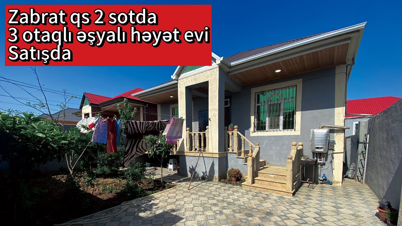 Zabrat Qs 2sotda 3 otaqlı Əşyalı həyət evi satılır😱😍#zabrat #baki #heyet #evler #azerbaycan