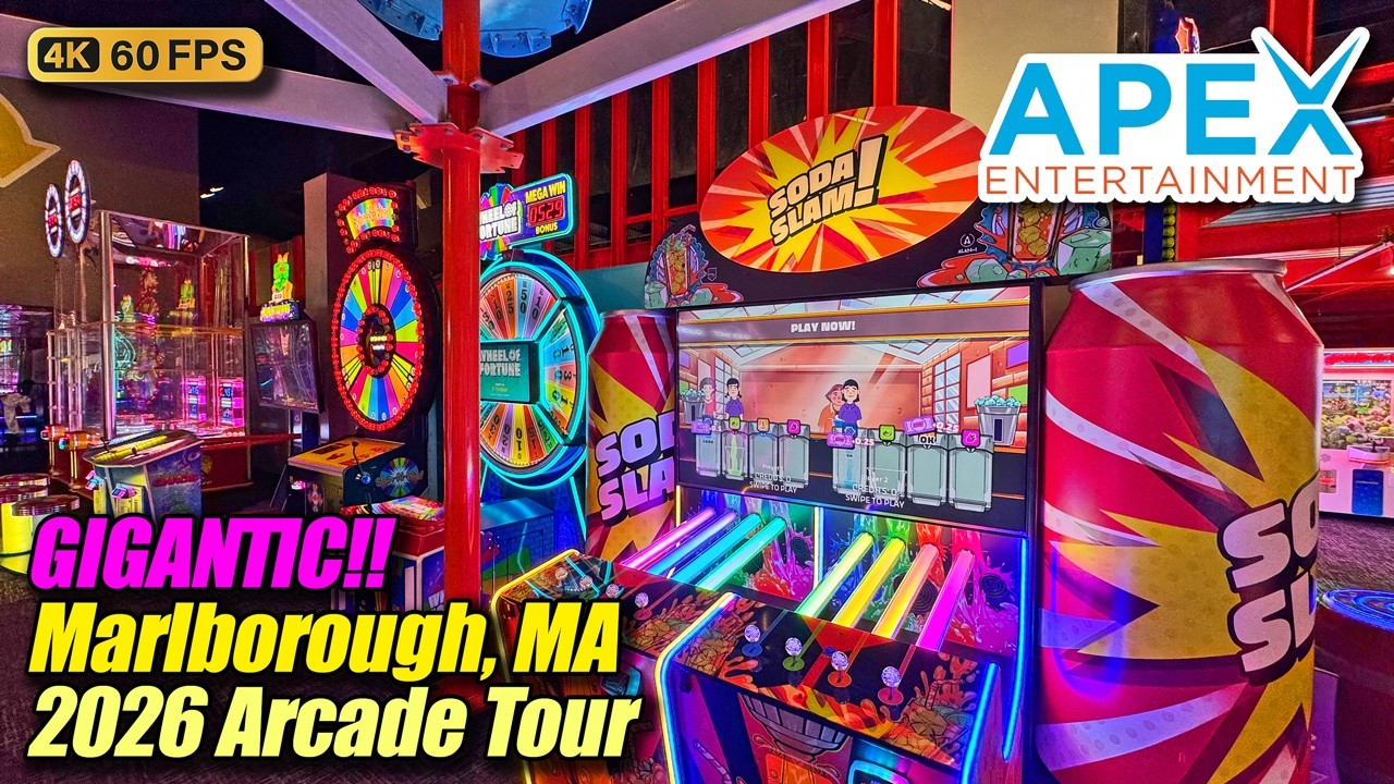 GIGANTIC!! Apex Entertainment (Marlborough MA), March 2026 arcade tour, new 4K full walkthrough