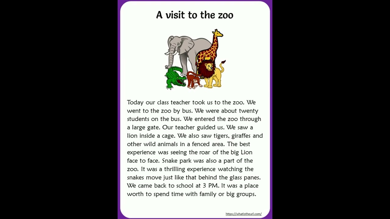 A visit to the zoo || Short essay || English