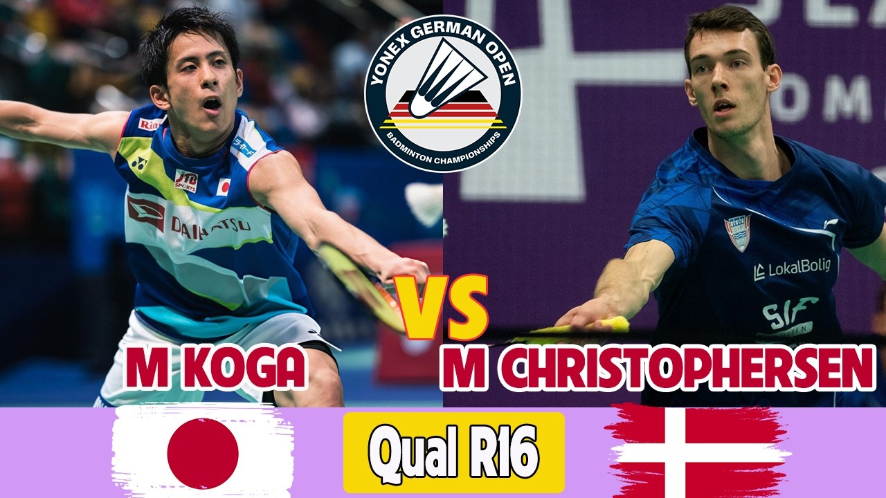 Minoru KOGA (JPN) vs Mads CHRISTOPHERSEN (DEN) Qual R16 YONEX German Open 2026