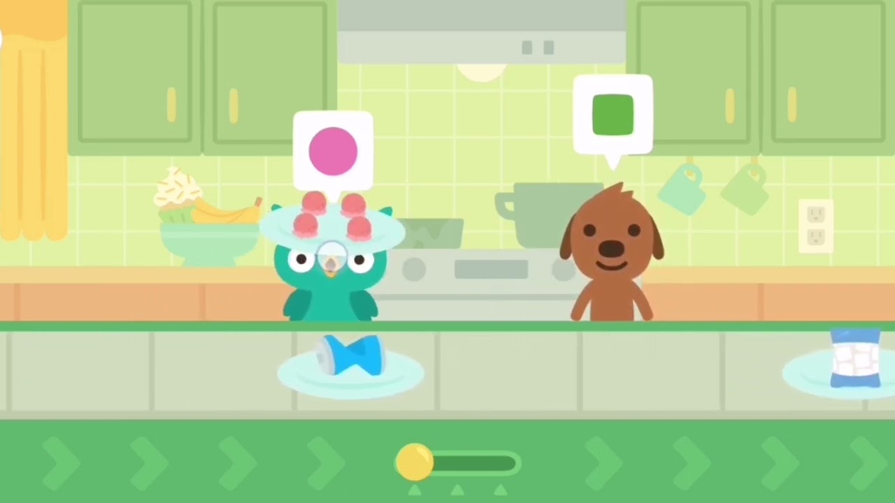 Sago mini kitchens counting the foods