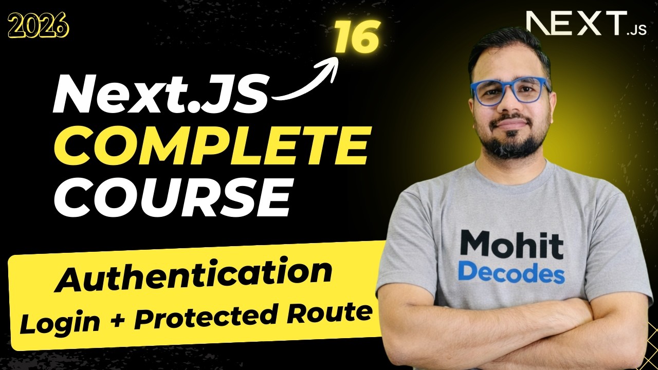 NextJS Tutorial #27 - Authentication | Login API, Cookies & Protected Routes