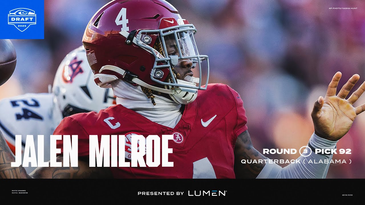 Seahawks Select Alabama Quarterback Jalen Milroe With Pick No. 90 In The 2025 NFL Draft