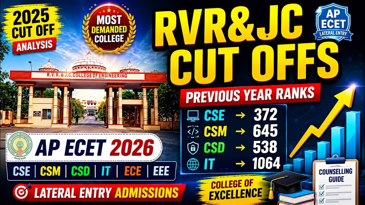 RVR&JC Lo Seat Vastunda? | AP ECET 2026 Previous Year Cut Off Analysis