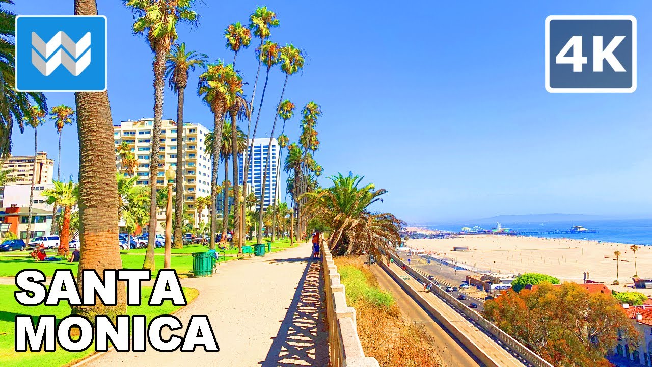 [4K] Palisades Park in Santa Monica, California USA - Walking Tour Vlog & Vacation Travel Guide 🎧
