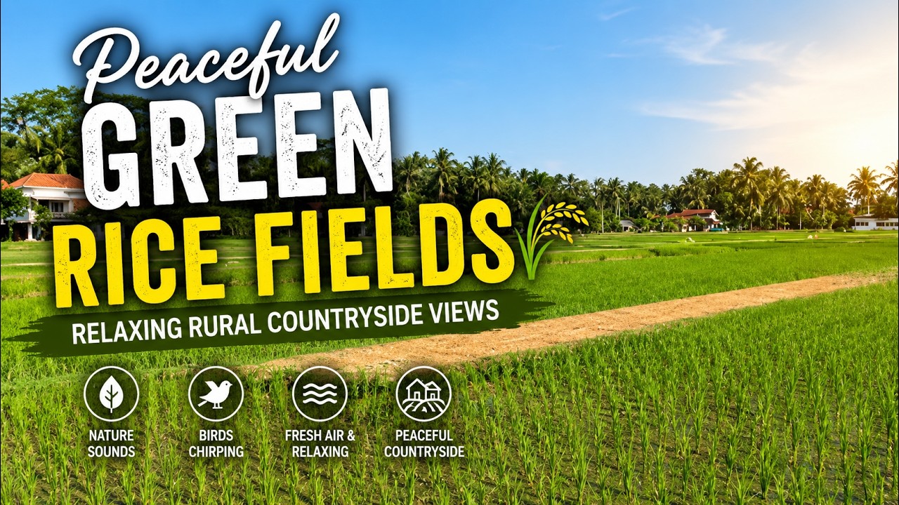 Peaceful Green Rice Fields 🌾 | Relaxing Rural Countryside Views