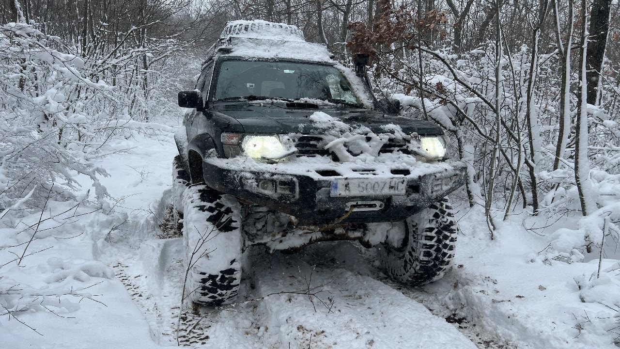 Beautiful Off Road Trip in Snow Forest with Nissan Patrol Y61 ZD30