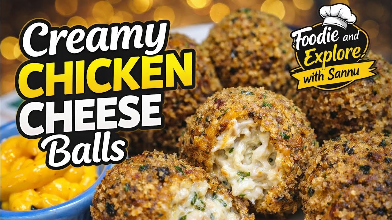 Creamy Chicken Cheese Balls | Crispy & Cheesy Chicken Balls Recipe | Easy Party Snack