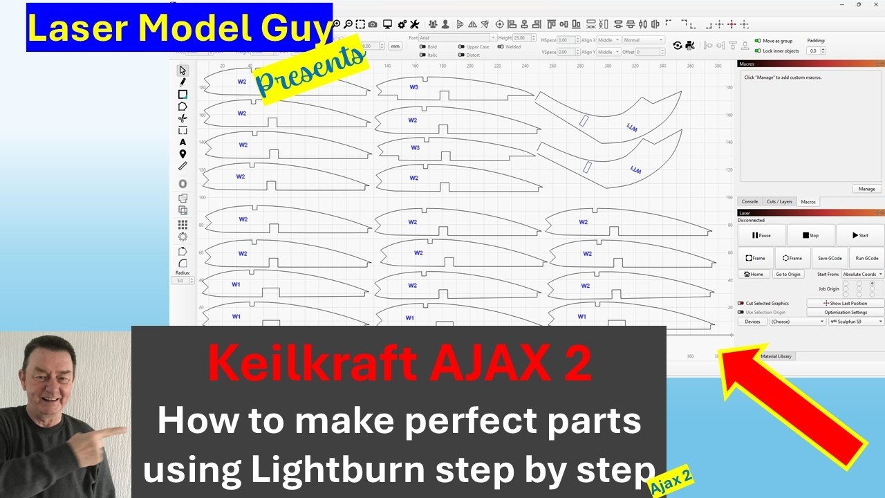How to make perfect parts for for a classic Balsa plane using a cheap £250 DIY Laser (Ajax 2)
