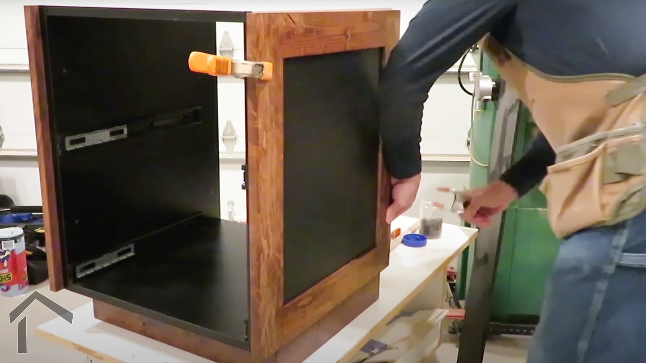 Black Laminate and Alder Hardwood for an Office Furniture Build