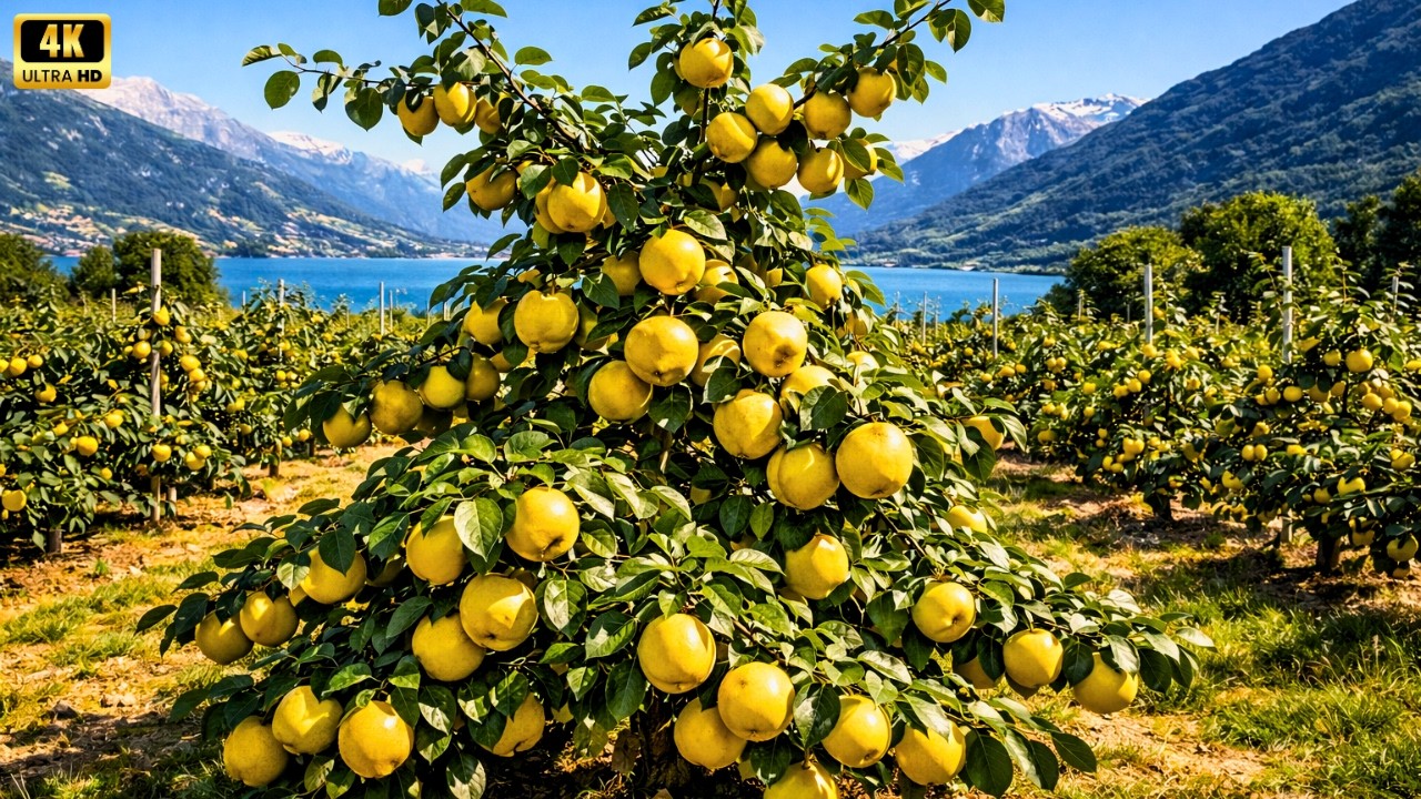Exploring the Largest Quince Gardens in Switzerland | Swiss Village Farm Life & Giant Quince Harvest