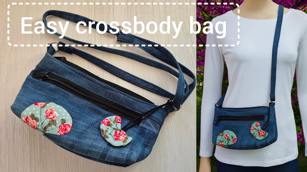  Upcycle Old Jeans into a Stylish Crossbody Bag/DIY cercis leaf designe