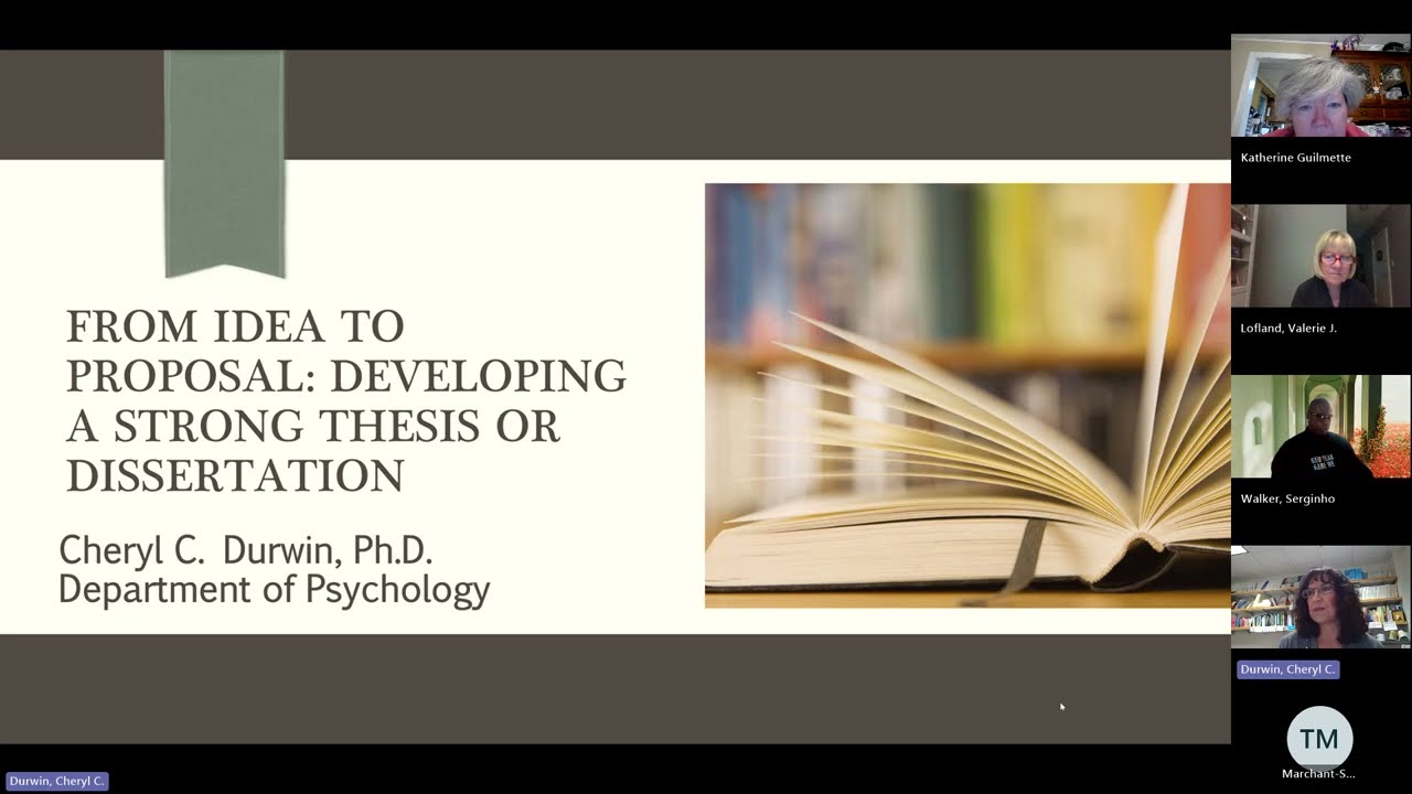 Summer Writing Series - From Idea to Proposal: Developing a Strong Thesis or Dissertation