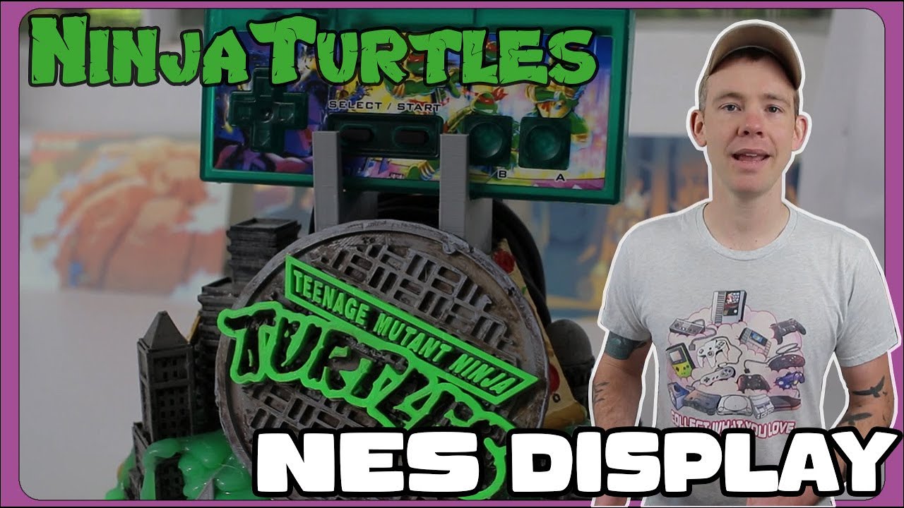 Ninja Turtles Custom Display Stand for NES or SNES Controllers ! ( Game Room Ideas )