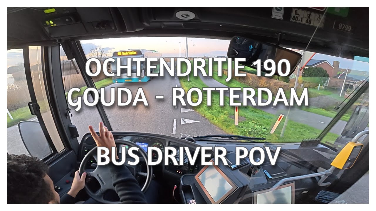 OCHTENDRITJE IN GOUDA 🌅 l Arriva line 190 Gouda - Rotterdam l  BUS DRIVER POV