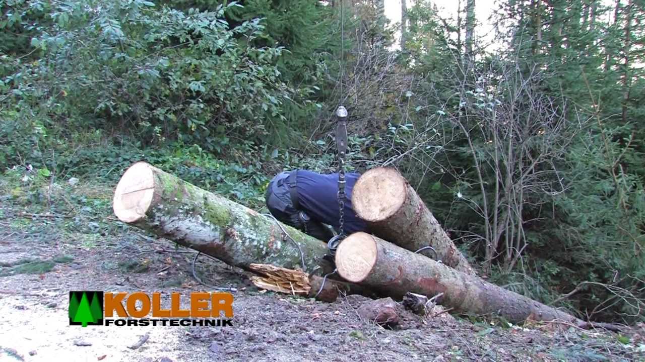 K306 H - Koller Kippmastgerät K306 auf Hänger im Bergaufeinsatz