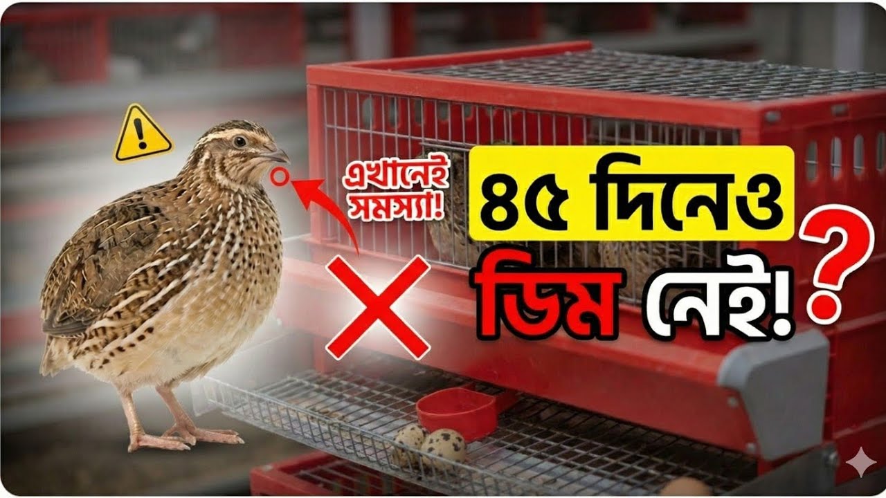 “যে ভুলে আপনার কোয়েল পাখি ৪৫ দিনেও ডিম দিচ্ছে না 🥚❌ | সমাধান  দেখুন 🔥 #QuailFarming #কোয়েল_ডিম”