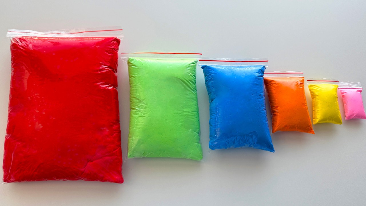 ASMR Clay Satisfying - Unboxing from Small to Large and Mixing #clay