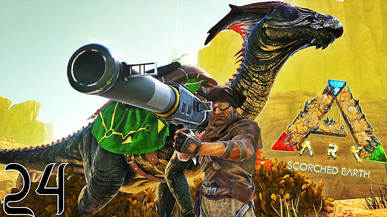 JE CHASSE UN DINOSAURE AU LANCE ROQUETTE ! | ARK: Scorched Earth ! #Ep24