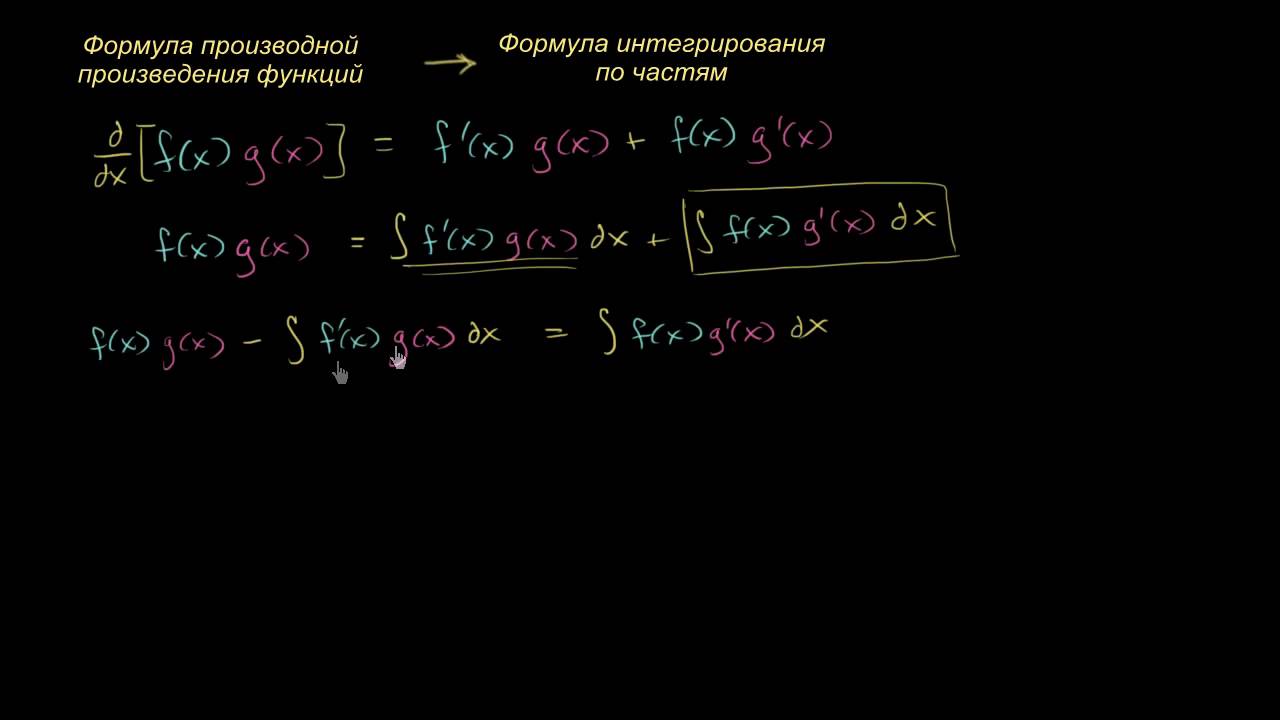 Формула интегрирования по частям