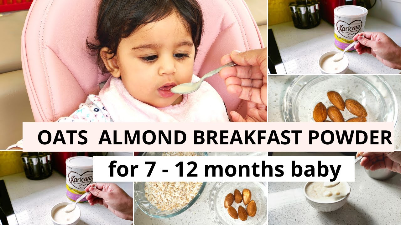 OATS ALMOND (BADAM) BREAKFAST POWDER RECIPE ( FOR 7 to 12 MONTHS BABY ) - baby breakfast recipe