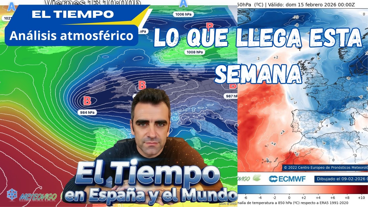 Temporal de vientos, entrada ÁRTICA ❄️​ y anticiclón 🅰️​ en la misma semana en ESPAÑA