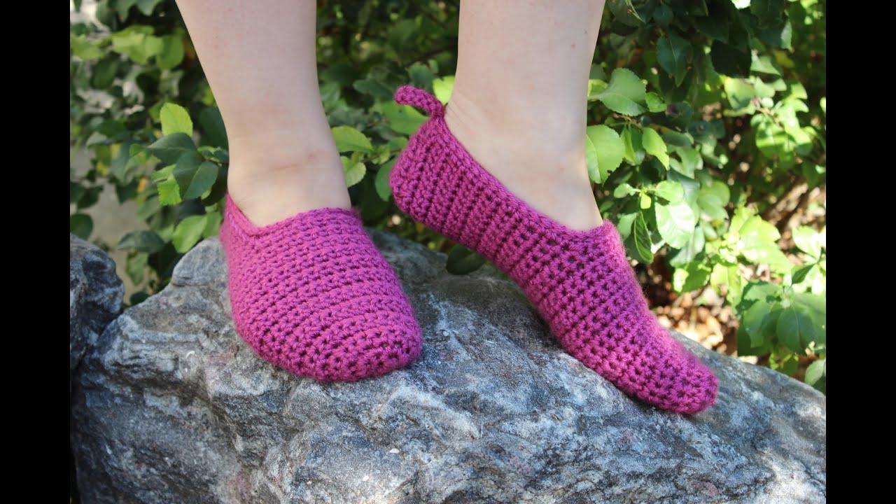 Следки крючком с высокой пяткой Crochet Slippers for Beginners   Вяжем по схемам