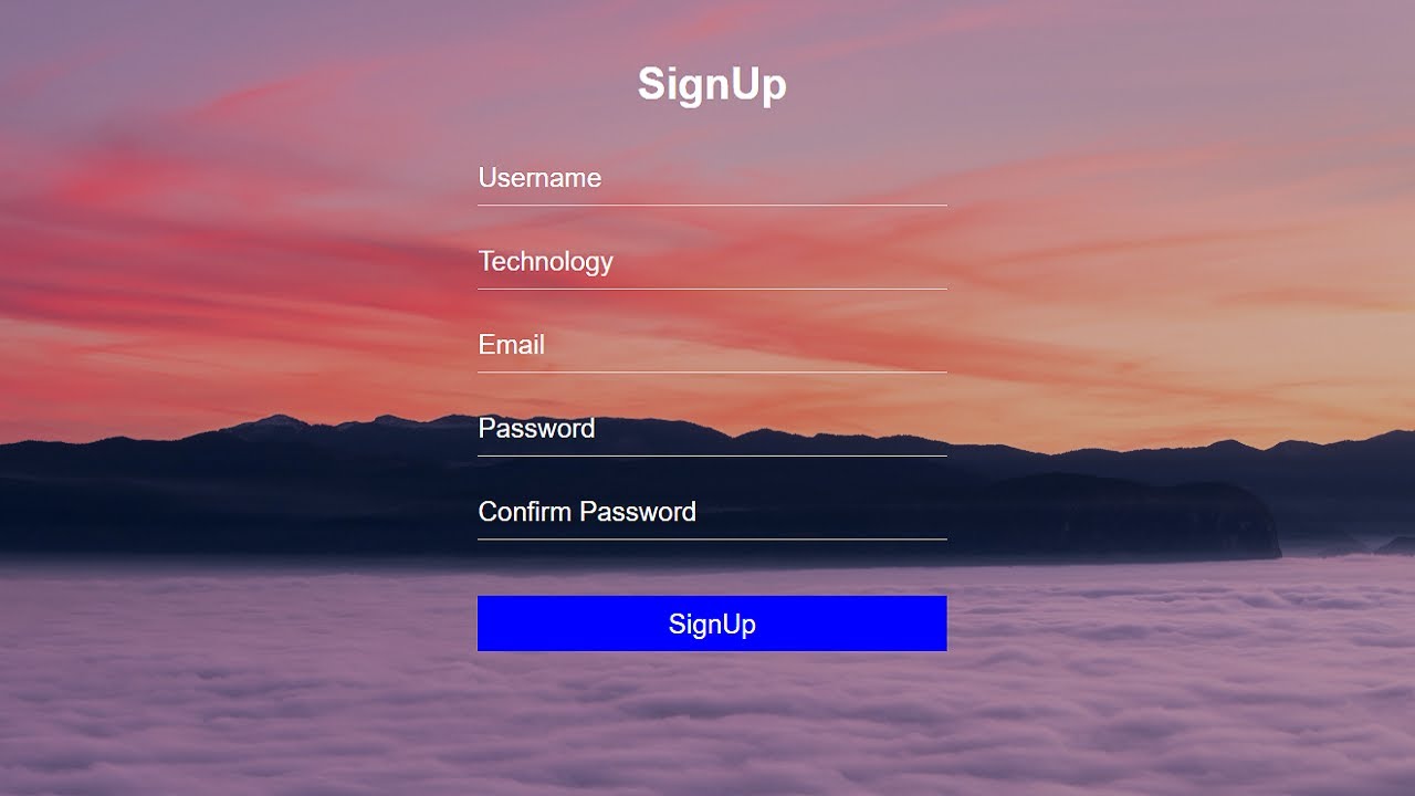 Signup page in HTML and CSS | Signup form using HTML and CSS
