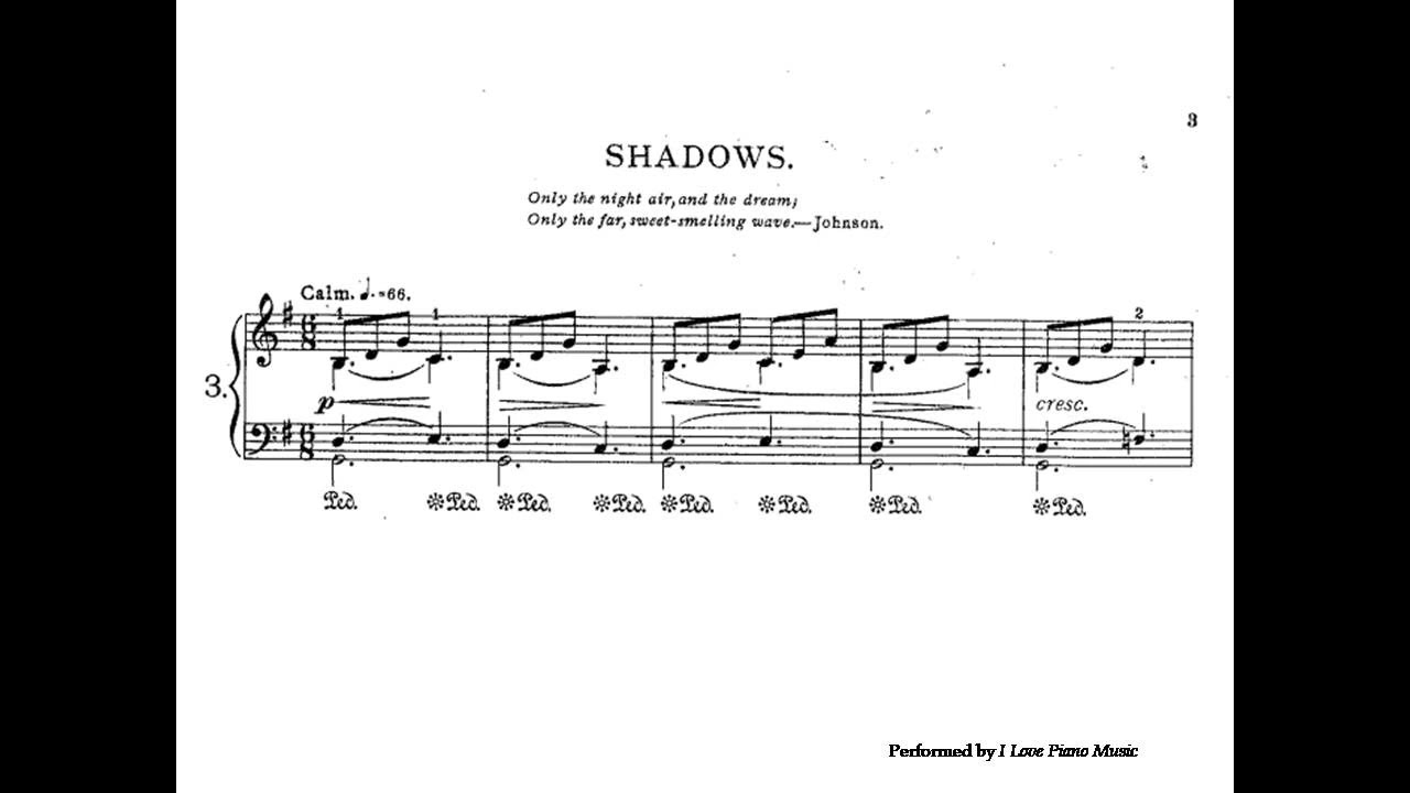 Walter Carroll 'Shadows' from River and Rainbow / Piano Sheet Music / ABRSM Grade 3 Piano 2019