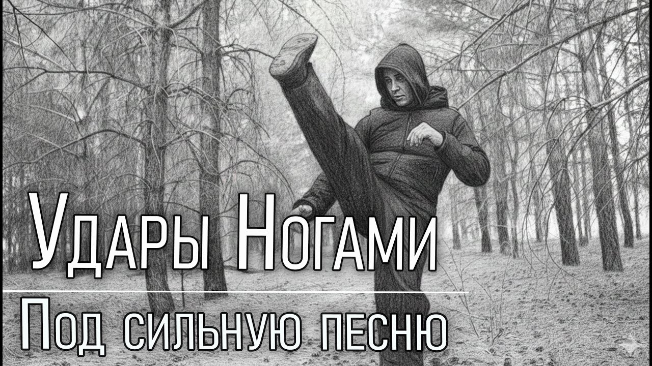 Сильные слова и музыка. Отрабатываю удары ногами на фоне музыки.