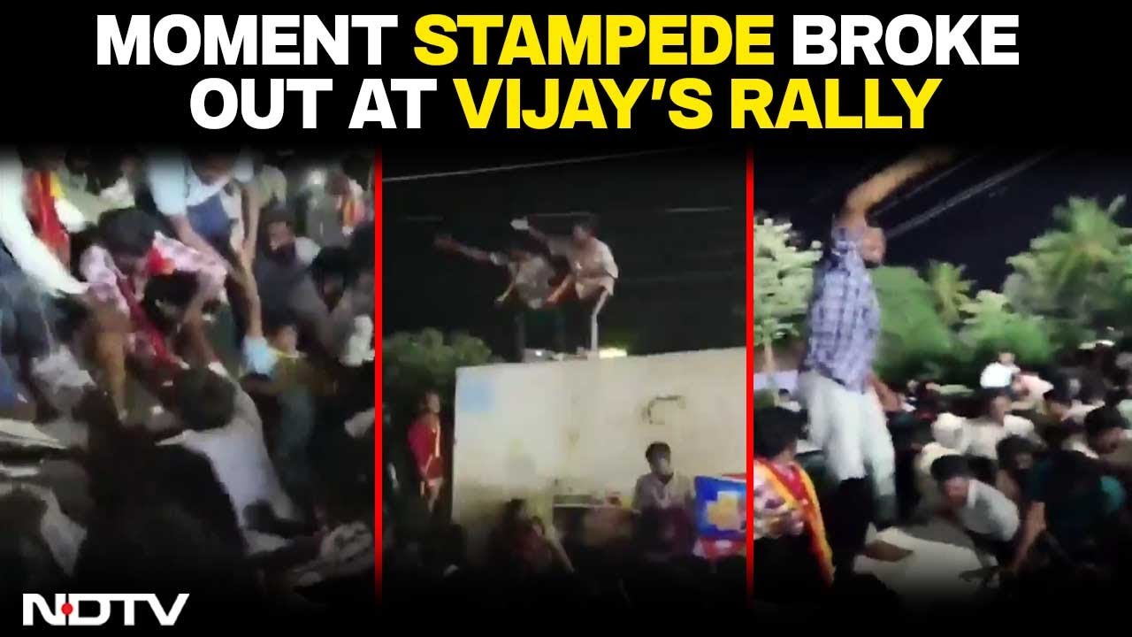 On Camera, Moment Stampede Breaks Out At Actor-Politician Vijay's Rally