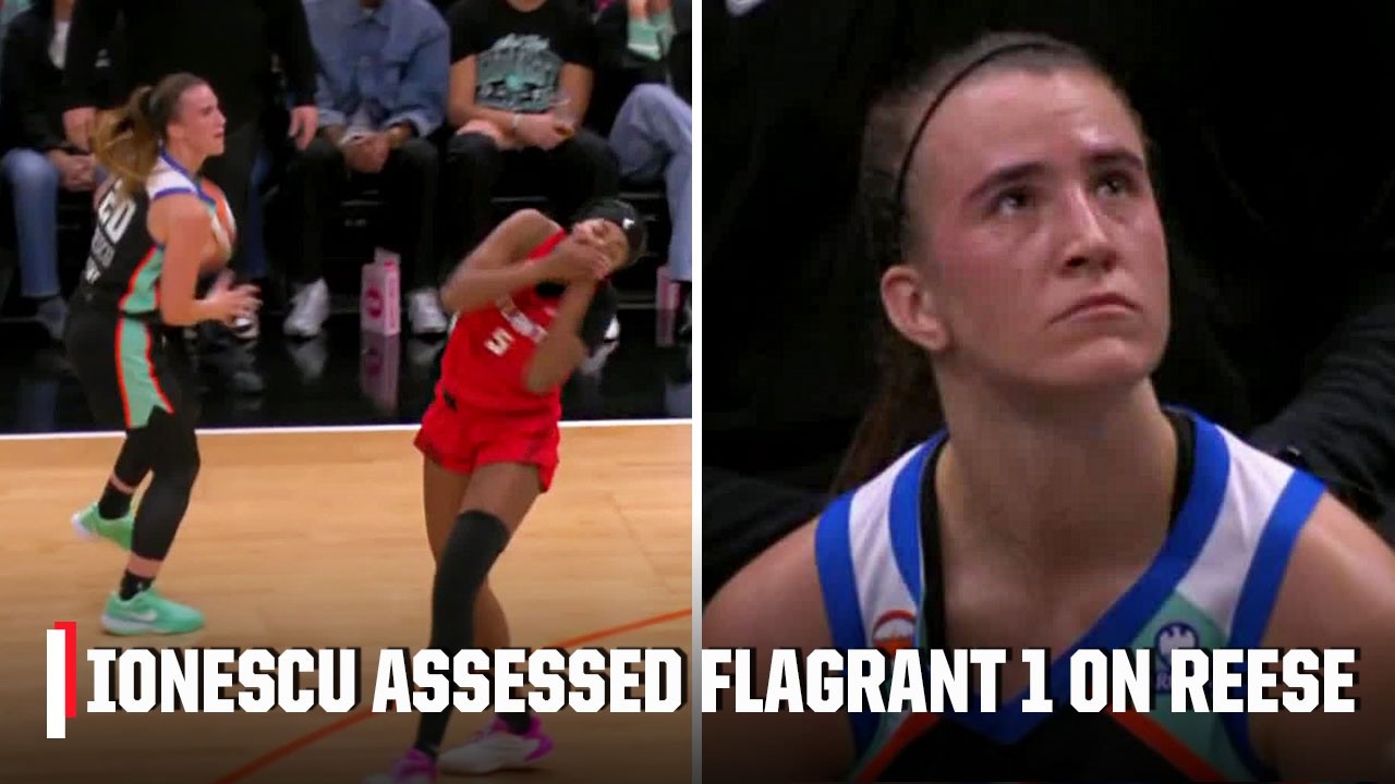 Angel Reese exits after Sabrina Ionescu makes contact to face, upgraded to flagrant 1 | WNBA on ESPN