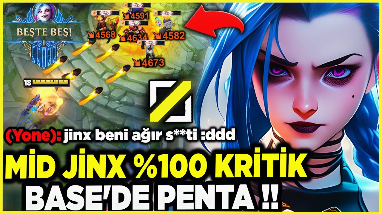 PENTA VERMEMEK İÇİN BASEYE KAÇTI ORDA KESTİM !! MİD JİNX %100 KRİTİK !!