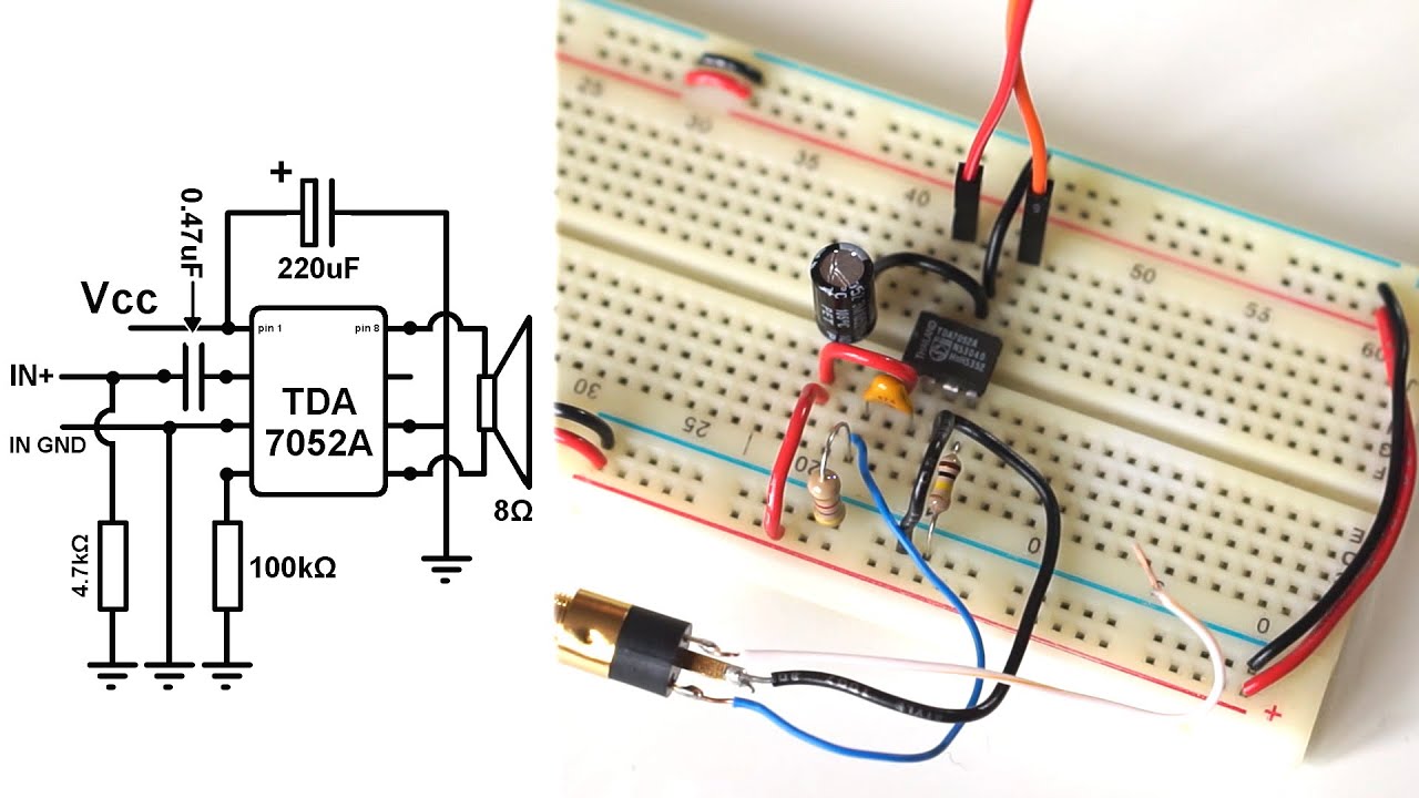 How to make a simple amplifier (TDA7052A chip amp)