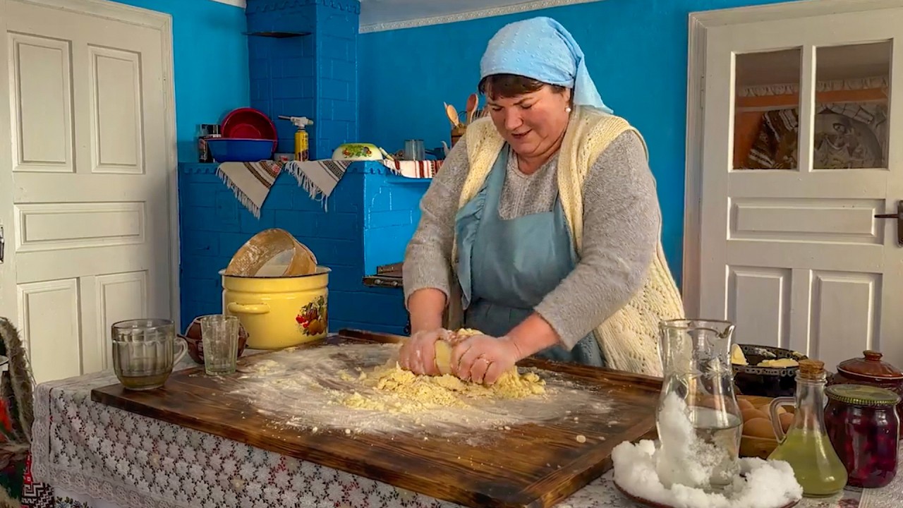 Baking Napoleon Cake (Mille-Feuille) in a Wood-Fired Oven | Winter Village Life