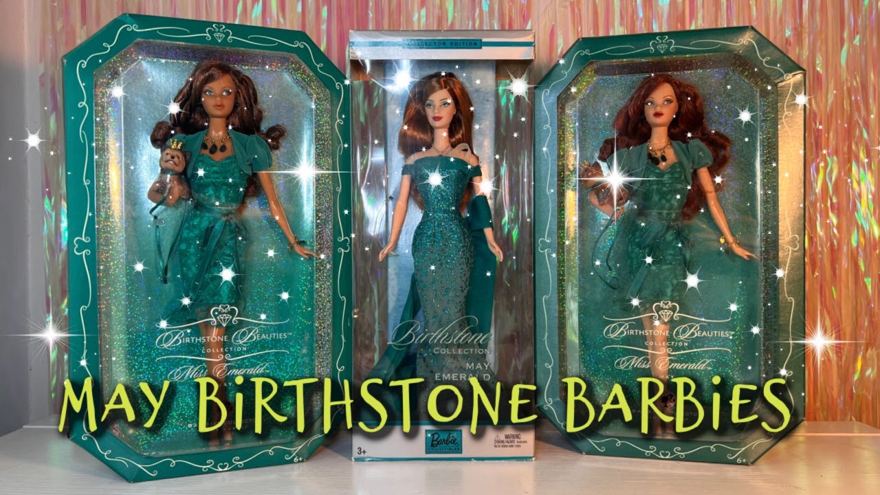 May Birthstone Beauties (2007) and Birthstone Barbie (2002) Dolls - Emerald  - ADULT COLLECTOR