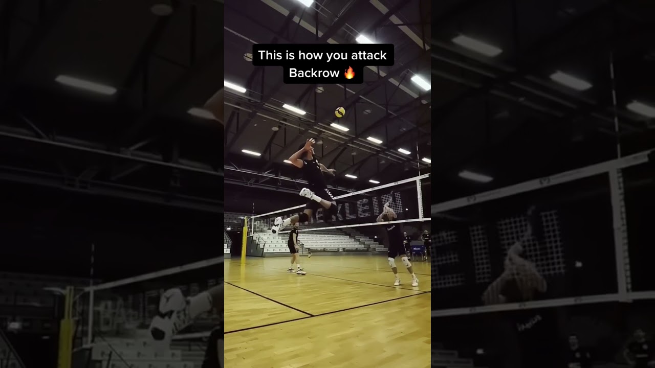 Volleyball Backrow Attack Slowmo 🏐 #shorts #volleyball