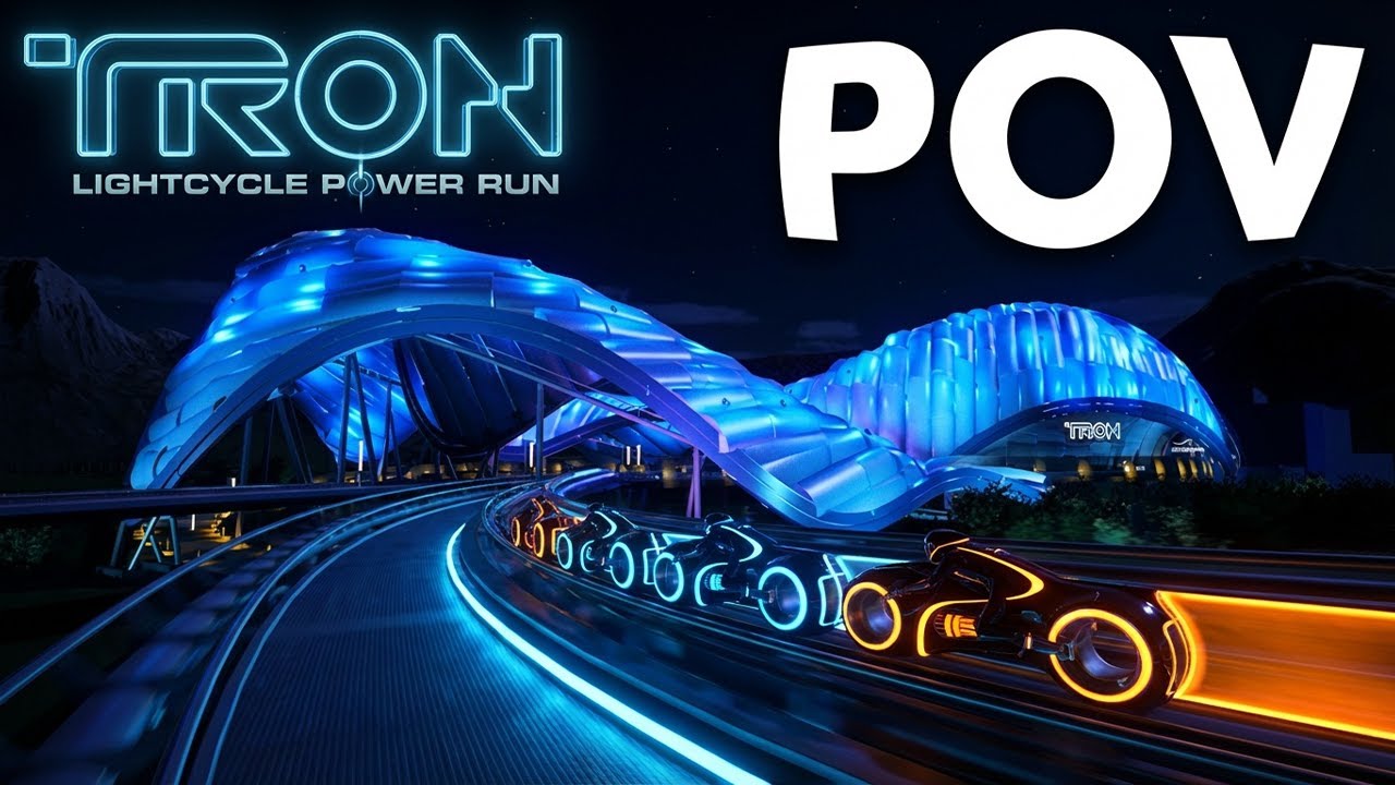 TRON Lightcycle Power Run | 1:1 Roller Coaster POV