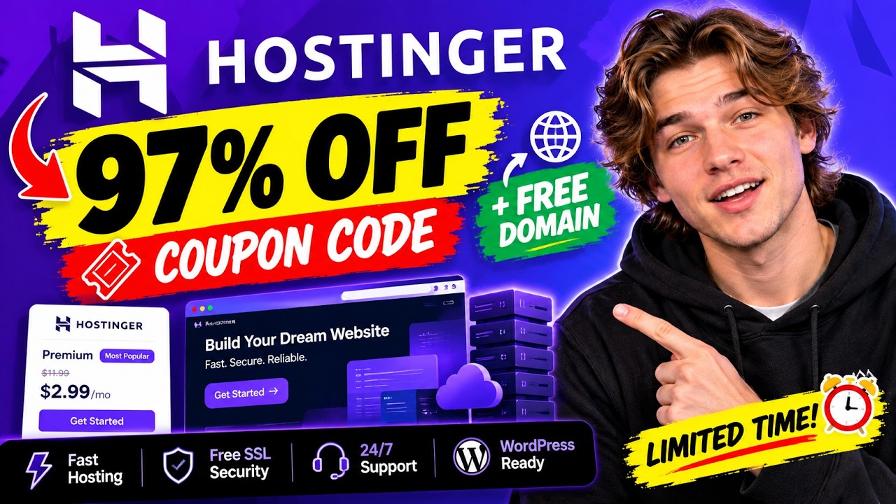 Промокод Hostinger 2026 🔥 Скидка 97% + бесплатный домен (секретное предложение)