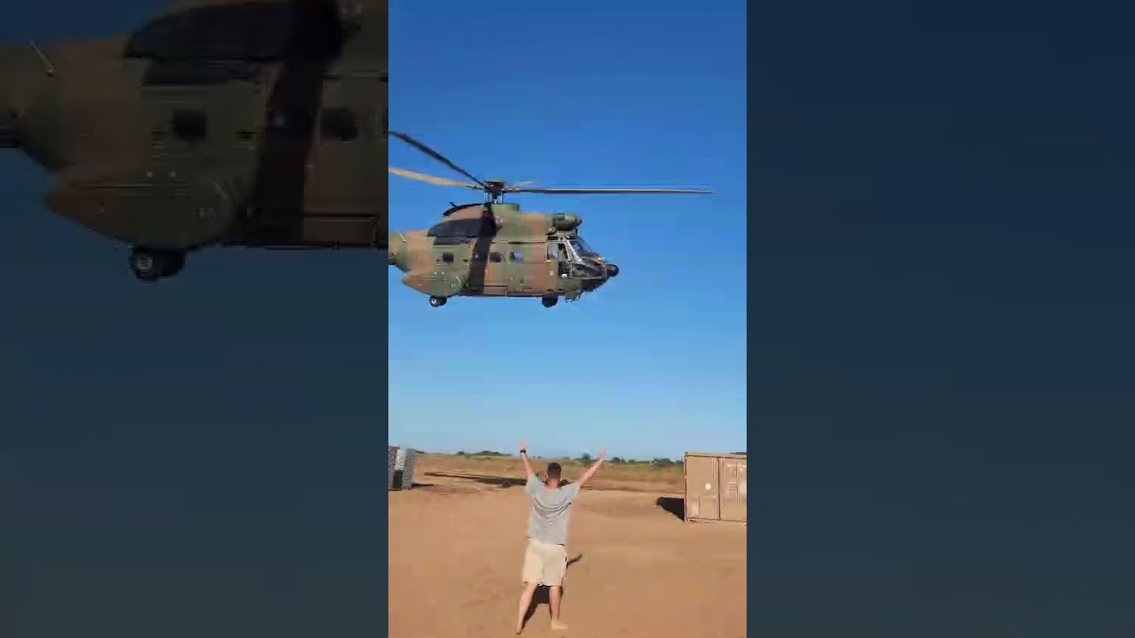 SAAF Helicopter Glides Just Above the Ground #short
