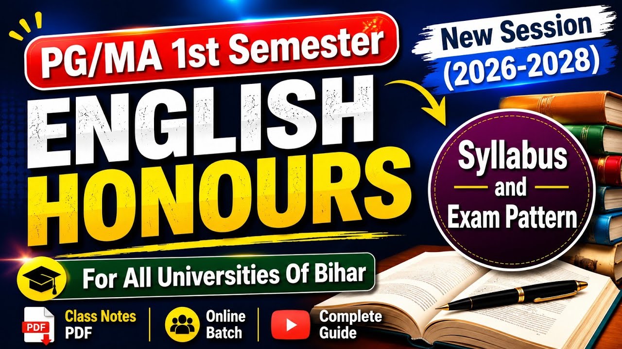 PG/MA Semester 1st English Honours | Syllabus and Exam Pattern | Session 2026-2028 | PG English |