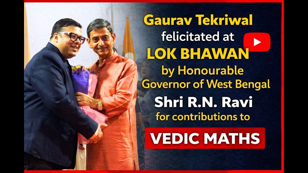 Gaurav Tekriwal felicitated by Honourable WB Governor Shri R.N.Ravi ji