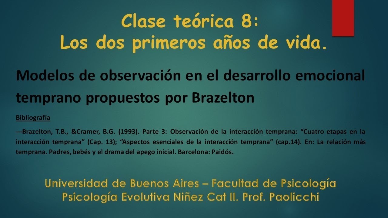 Clase teórica 8: Modelos de observación del desarrollo temprano en Brazelton
