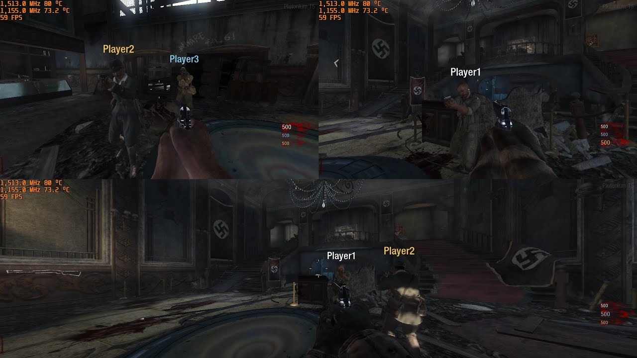 В Call of Duty Black Ops есть режим разделенного экрана, кооперативный режим Nucleus, многопользо...