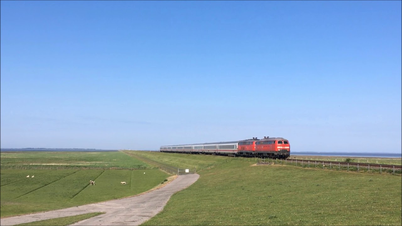 Eisenbahnvideo Hindenburgdamm vormittags, Schleswig Holstein