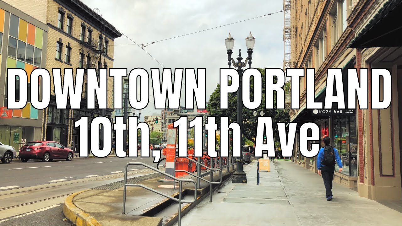 Walking Portland, Downtown 10th & 11th Ave 2019 | Binaural Virtual Tour | 4K 60ᶠᵖˢ