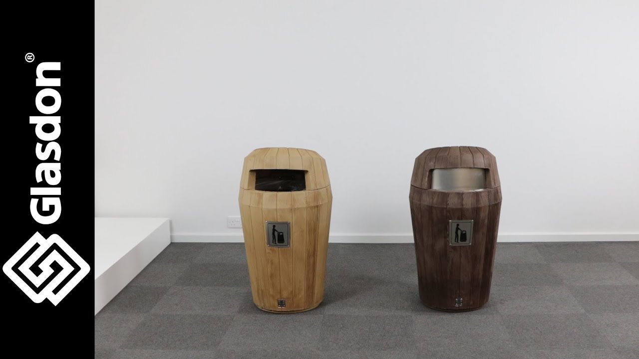 Glasdon UK | Demonstration | Sherwood&trade; Litter Bin with Hooded Top