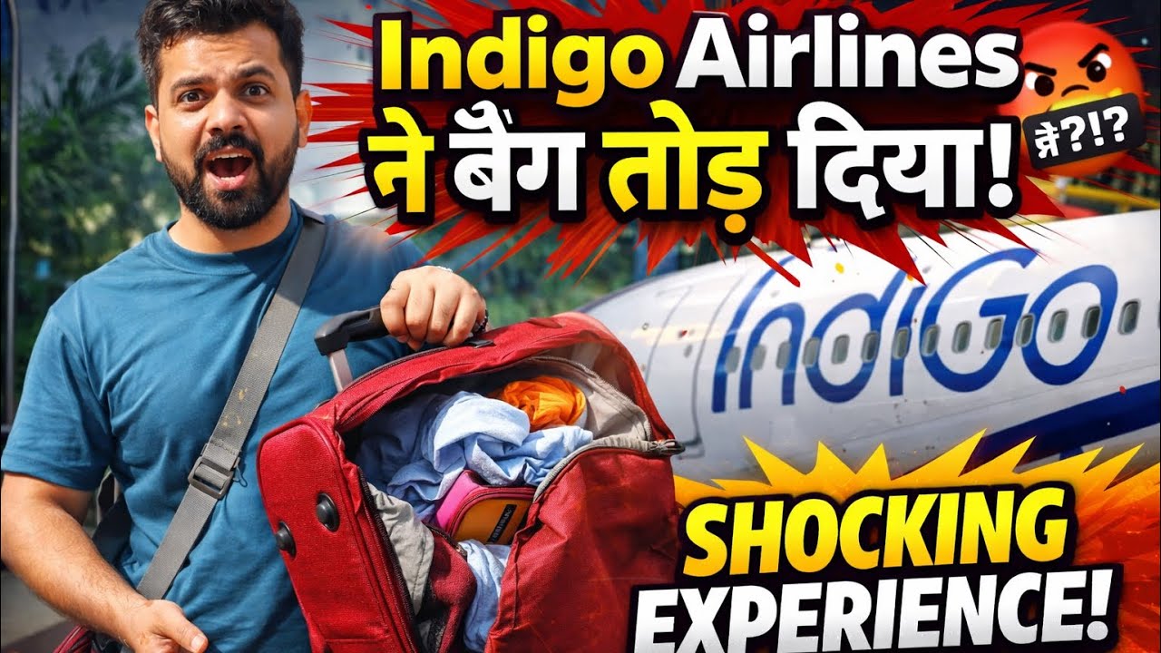 😡 Indigo Airlines की लापरवाही! टूटा हुआ Bag मिला Airport पर